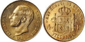 4 Peso Philippinen Gold Alfonso XII of Spain (1857 -1885)