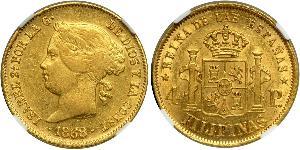 4 Peso Philippinen Gold Isabella II of Spain (1830- 1904)