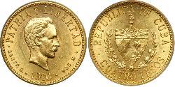 4 Peso  Gold Jose Julian Marti Perez (1853 - 1895) 