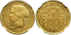 4 Peso Philippines Or Isabella II of Spain (1830- 1904)