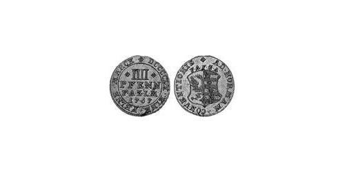 4 Pfennig Anhalt-Zerbst  (1544 - 1796) Argent Frederick Augustus, Prince of Anhalt-Zerbst (1734 – 1793)