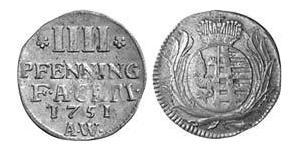 4 Pfennig Anhalt-Köthen (1603 -1853) Billon Argent Auguste-Louis d