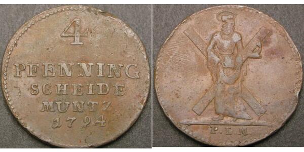 4 Pfennig States of Germany Cobre 