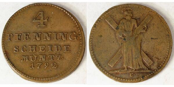 4 Pfennig States of Germany Cobre 