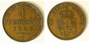 4 Pfennig Kingdom of Prussia (1701-1918) Copper 