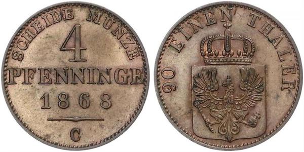 4 Pfennig Kingdom of Prussia (1701-1918) Copper 