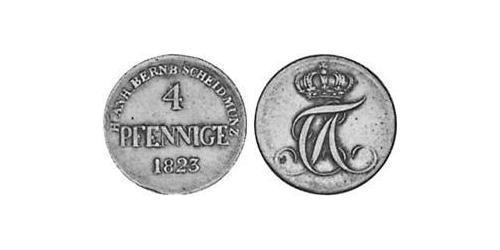 4 Pfennig Anhalt-Bernbourg (1603 - 1863) Cuivre Alexis-Frédéric-Christian d