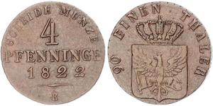 4 Pfennig Royaume de Prusse (1701-1918) Cuivre 