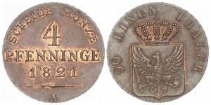 4 Pfennig Royaume de Prusse (1701-1918) Cuivre 