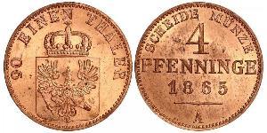 4 Pfennig Royaume de Prusse (1701-1918) Cuivre 