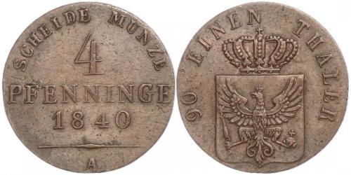 4 Pfennig Royaume de Prusse (1701-1918) Cuivre 