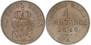 4 Pfennig Königreich Preußen (1701-1918) Kupfer 