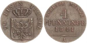 4 Pfennig Königreich Preußen (1701-1918) Kupfer 