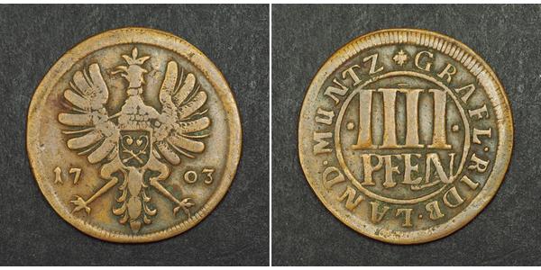 4 Pfennig States of Germany Kupfer 