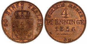 4 Pfennig Regno di Prussia (1701-1918) Rame 