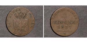 4 Pfennig Regno di Prussia (1701-1918) Rame 