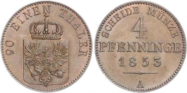 4 Pfennig Regno di Prussia (1701-1918) Rame 