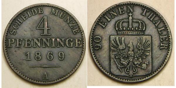 4 Pfennig Regno di Prussia (1701-1918) Rame 