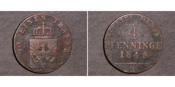 4 Pfennig Regno di Prussia (1701-1918) Rame 