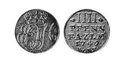 4 Pfennig Principality of Anhalt-Zerbst (1544 - 1796) 銀 