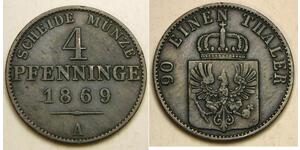 4 Pfennig 普魯士王國 (1701 - 1918) 銅 