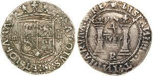 4 Real Nouvelle-Espagne (1519 - 1821) Argent Charles V du Saint-Empire  (1500-1558)