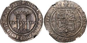 4 Real Nouvelle-Espagne (1519 - 1821) Argent Charles V du Saint-Empire  (1500-1558)