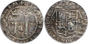 4 Real Nouvelle-Espagne (1519 - 1821) Argent Charles V du Saint-Empire  (1500-1558)