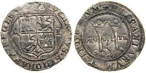 4 Real Nouvelle-Espagne (1519 - 1821) Argent Charles V du Saint-Empire  (1500-1558)