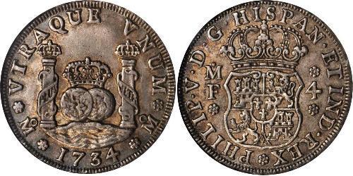 4 Real Nouvelle-Espagne (1519 - 1821) Argent Philippe V d