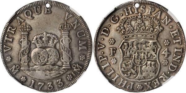 4 Real Nouvelle-Espagne (1519 - 1821) Argent Philippe V d