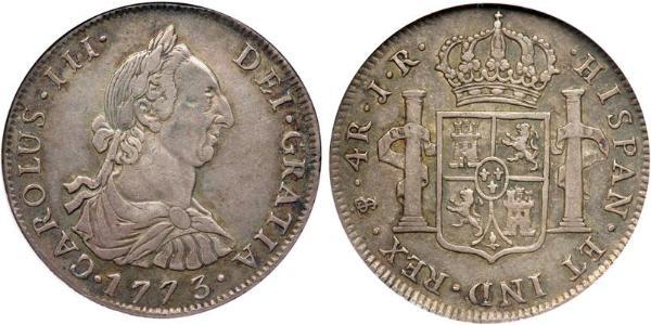 4 Real Vice-royauté du Río de la Plata (1776 - 1814) / Bolivie Argent Charles III d