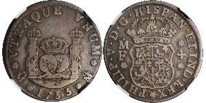 4 Real Vicereame della Nuova Spagna (1519 - 1821) Argento Filippo V di Spagna (1683-1746)