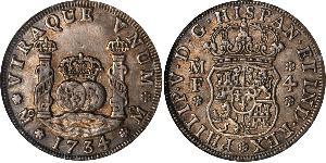 4 Real Vicereame della Nuova Spagna (1519 - 1821) Argento Filippo V di Spagna (1683-1746)