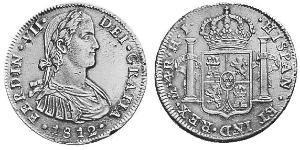 4 Real Vicereame della Nuova Spagna (1519 - 1821) Argento Ferdinando VII di Spagna (1784-1833)