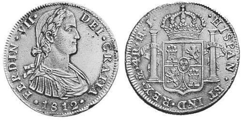 4 Real Vicereame della Nuova Spagna (1519 - 1821) Argento Ferdinando VII di Spagna (1784-1833)