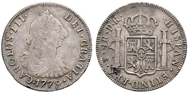 4 Real Bolivia / Virreinato del Río de la Plata (1776 - 1814) Plata Carlos III de España (1716 -1788)
