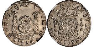 4 Real Virreinato de Nueva España (1519 - 1821) Plata Felipe V de España (1683-1746)