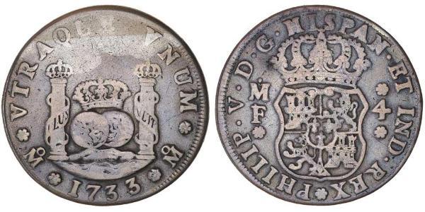 4 Real Virreinato de Nueva España (1519 - 1821) Plata Felipe V de España (1683-1746)