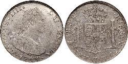 4 Real Spanish Colonies Silber Karl IV (1748-1819)
