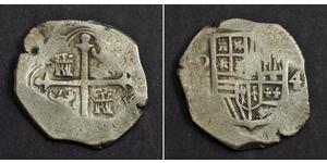 4 Real Vizekönigreich Neuspanien (1519 - 1821) Silber 