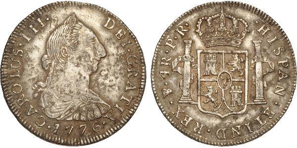 4 Real Vizekönigreich des Río de la Plata (1776 - 1814) / Bolivien Silber Karl III. von Spanien (1716 -1788)