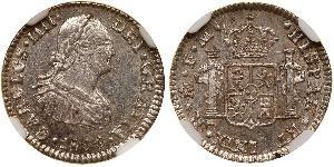 4 Real Spanish Colonies Silver Charles IV of Spain (1748-1819)