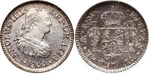 4 Real Spanish Colonies Silver Charles IV of Spain (1748-1819)