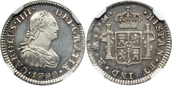 4 Real Spanish Colonies Silver Charles IV of Spain (1748-1819)
