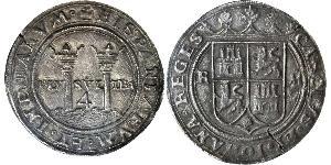 4 Real Spanish Mexico  / Kingdom of New Spain (1519 - 1821) Silver Charles V, Holy Roman Emperor (1500-1558)