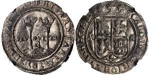 4 Real Spanish Mexico  / Kingdom of New Spain (1519 - 1821) Silver Charles V, Holy Roman Emperor (1500-1558)