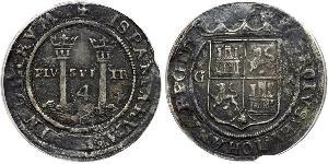 4 Real Spanish Mexico  / Kingdom of New Spain (1519 - 1821) Silver Charles V, Holy Roman Emperor (1500-1558)