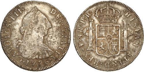 4 Real Viceroyalty of the Río de la Plata (1776 - 1814) / Bolivia Silver Charles III of Spain (1716 -1788)