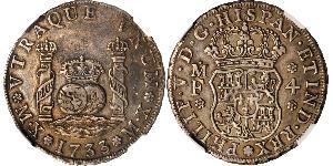 4 Real 新西班牙總督轄區 (1535 - 1821) 銀 Philip V of Spain(1683-1746)